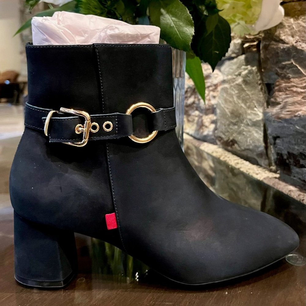 Marc Joseph Womens Madison Navy Nubuck Ankle Boots Size 10 Medium (B, M)